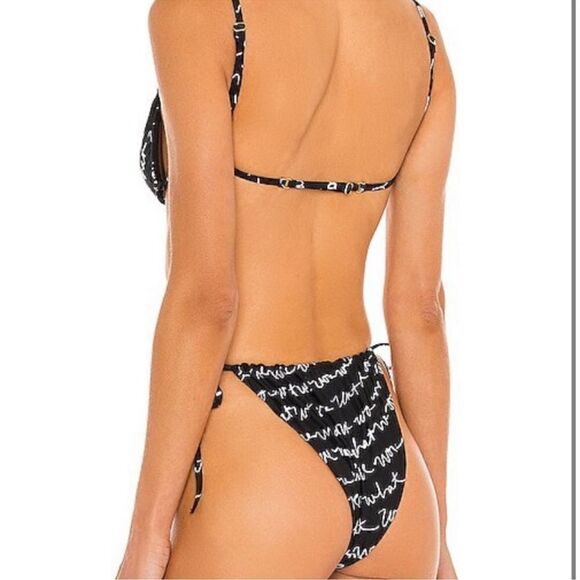 NWT WeWoreWhat Ruched Underwire Top in Logo Scribble Size Small! - Picture 6 of 12
